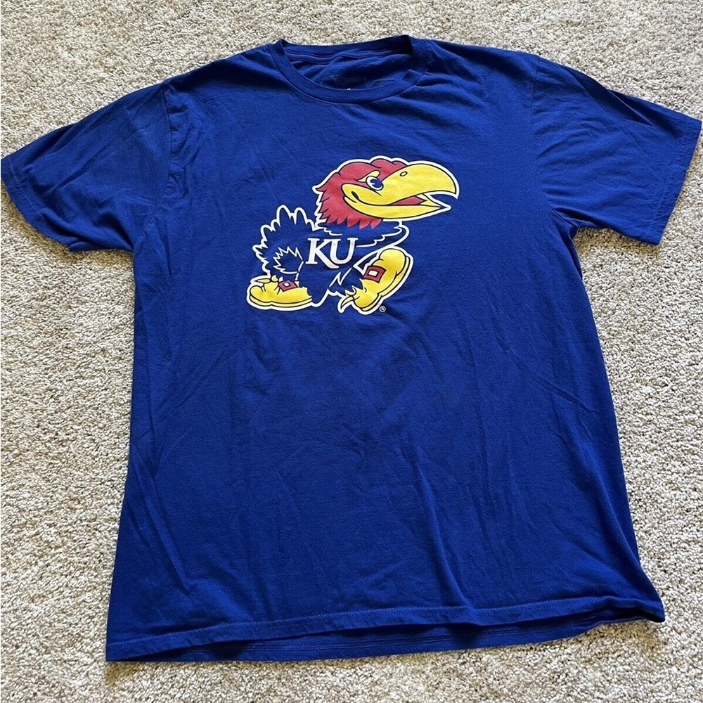 Kansas Jayhawks Men’s Fanatics Blue #1 Dad T-Shirt Size M Father’s Day
